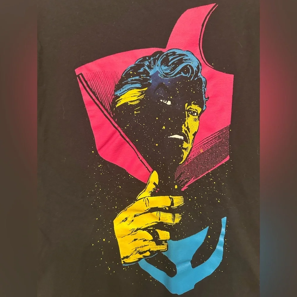 Marvel Black Tee with Vibrant Professor X Comic Art Small